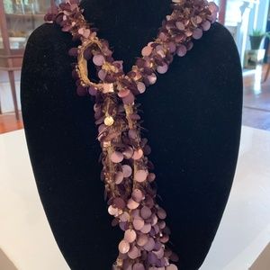 Marni Purple Sequin Tie Collar Necklace